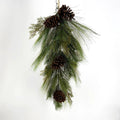 Le Fleur Pine w/ Pinecones Tear Drop 30" - Garlands Silk