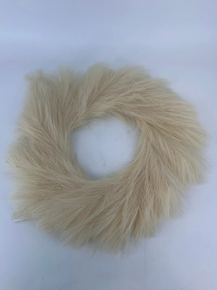 Allstate Plume Wreath Cream 22" - Silk
