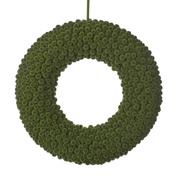 Pom Pom Wreath Green 14.5"