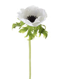 AmBest Poppy Anemone Stem White 22" - Uncategorized Silk