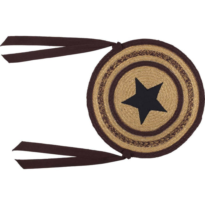 Potomac Applique Star Braided Chair Pad 15" - Set of 6 - Primitive Star Quilt Shop
