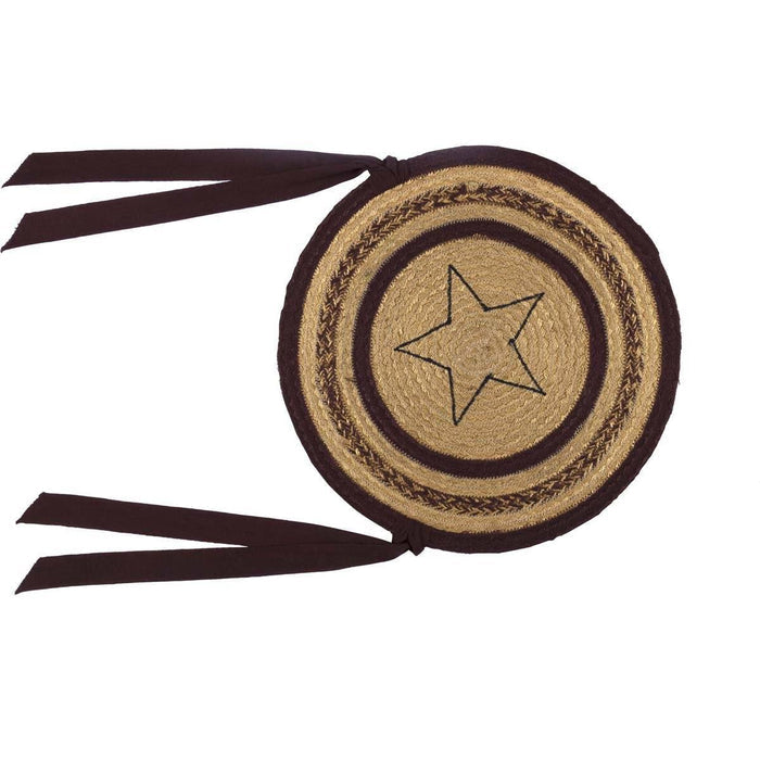 Potomac Applique Star Braided Chair Pad 15" - Set of 6 - Primitive Star Quilt Shop