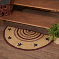 Potomac Stencil Half Circle Braided Rug 16.5x33" - Primitive Star Quilt Shop
