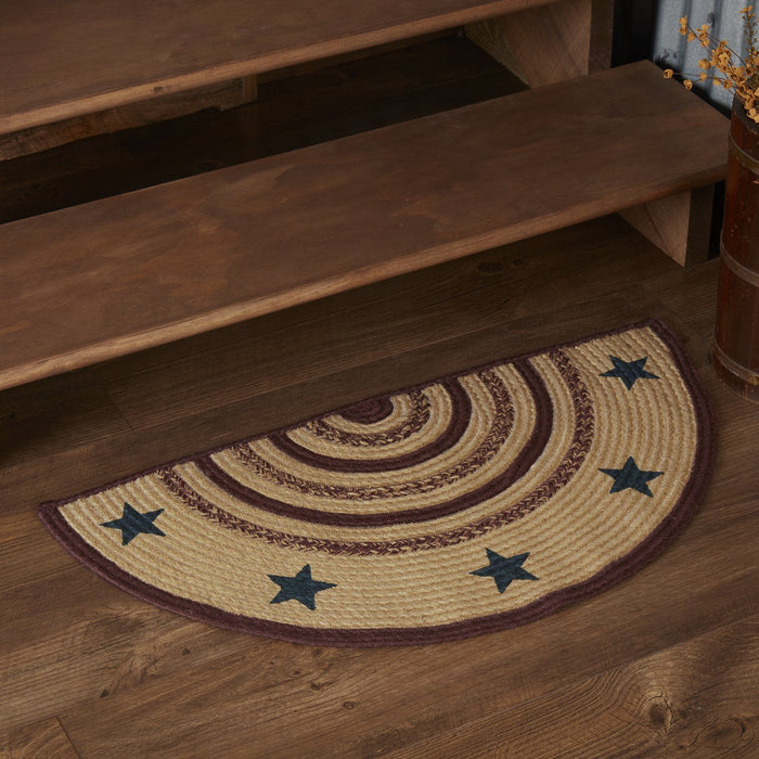 Potomac Stencil Half Circle Braided Rug 16.5x33" - Primitive Star Quilt Shop