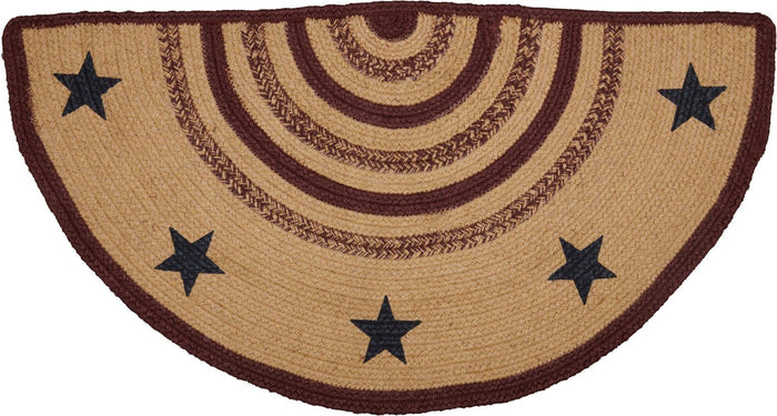 Potomac Stencil Half Circle Braided Rug 16.5x33" - Primitive Star Quilt Shop