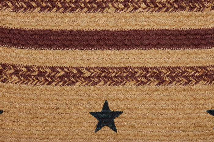 Potomac Stencil Star Oval Braided Rug 20x30" - Primitive Star Quilt Shop