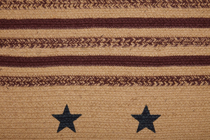 Potomac Stencil Star Oval Braided Rug 27x48" - Primitive Star Quilt Shop