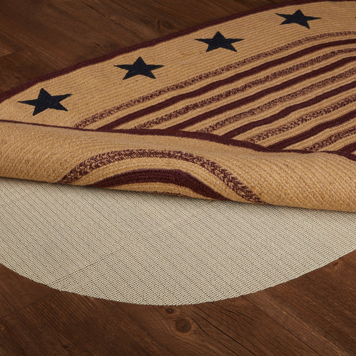 Potomac Stencil Star Oval Braided Rug 36x60" - Primitive Star Quilt Shop