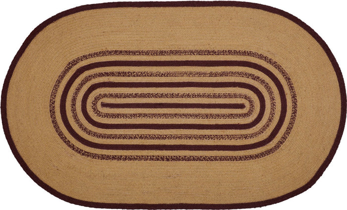 Potomac Stencil Star Oval Braided Rug 36x60" - Primitive Star Quilt Shop