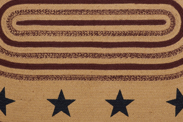 Potomac Stencil Star Oval Braided Rug 36x60" - Primitive Star Quilt Shop