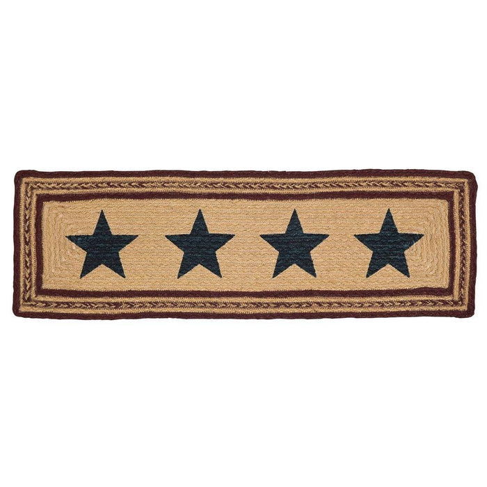 Potomac Stencil Star Rectangle Braided Stair Tread Latex Backed 8.5x27" - Primitive Star Quilt Shop