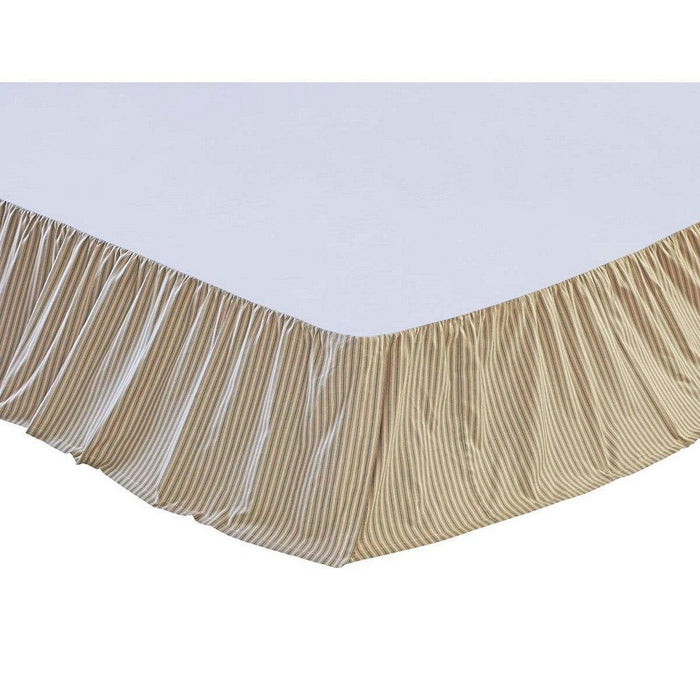Prairie Winds Green Stripe Bed Skirt - Primitive Star Quilt Shop