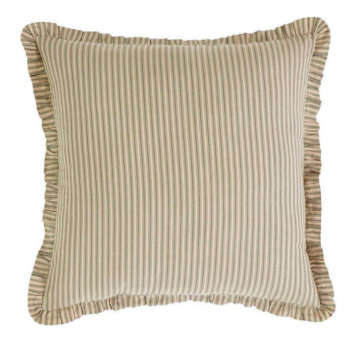 Prairie Winds Green Stripe Fabric Euro Sham 26x26" - Primitive Star Quilt Shop