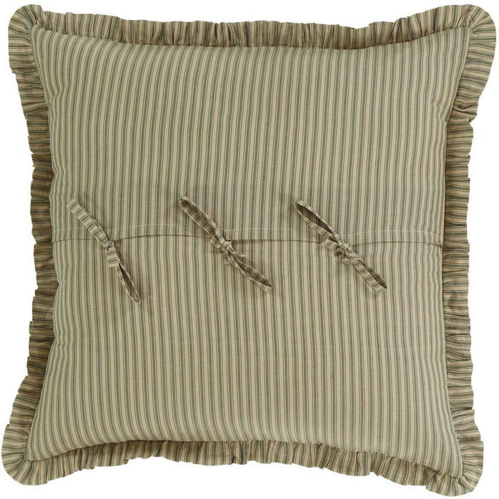 Prairie Winds Green Stripe Fabric Euro Sham 26x26" - Primitive Star Quilt Shop