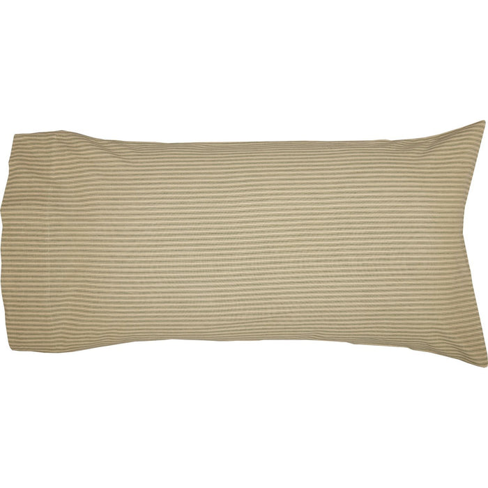 Prairie Winds Green Stripe King Pillow Case - Set of 2 - Primitive Star Quilt Shop