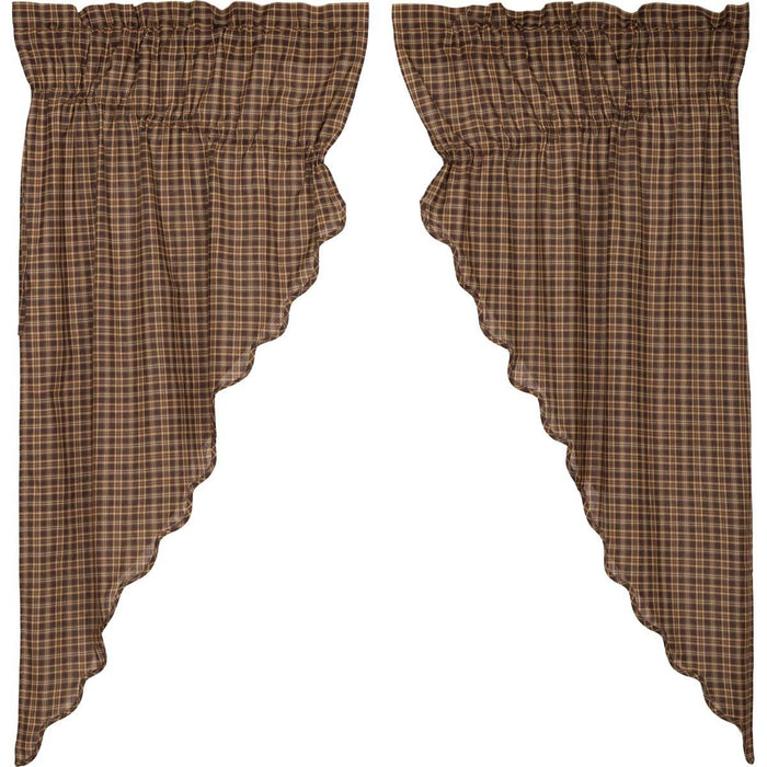 Prescott Scalloped Lined Prairie Curtains 63" - Primitive Star Quilt Shop