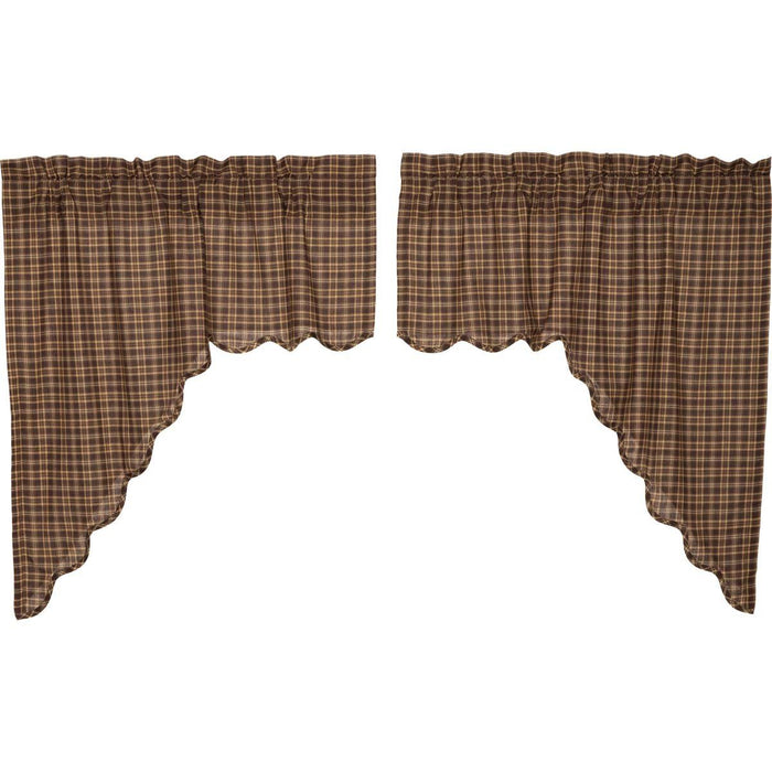 Prescott Scalloped Lined Swag Curtains - Primitive Star Quilt Shop