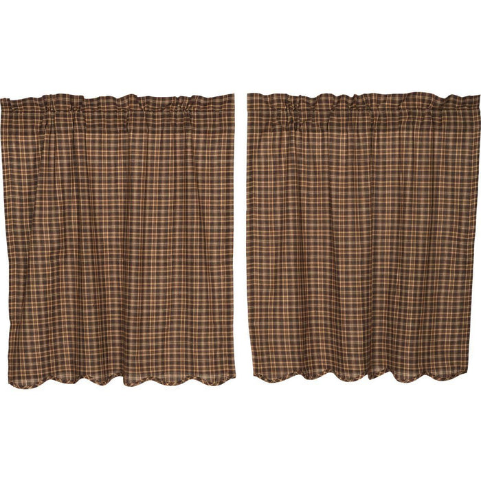 Prescott Scalloped Lined Tier Curtains 36" - Primitive Star Quilt Shop