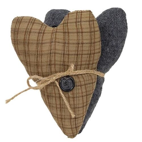 Primitive Country Double Heart Ornament - Primitive Star Quilt Shop