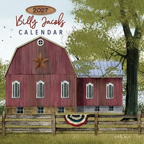 Primitive Country Wall Calendar and Hanger Set - Billy Jacobs 2027 - Primitive Star Quilt Shop