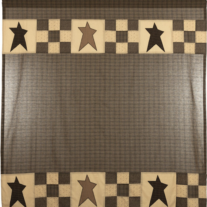 Primitive Star Black Shower Curtain - Primitive Star Quilt Shop