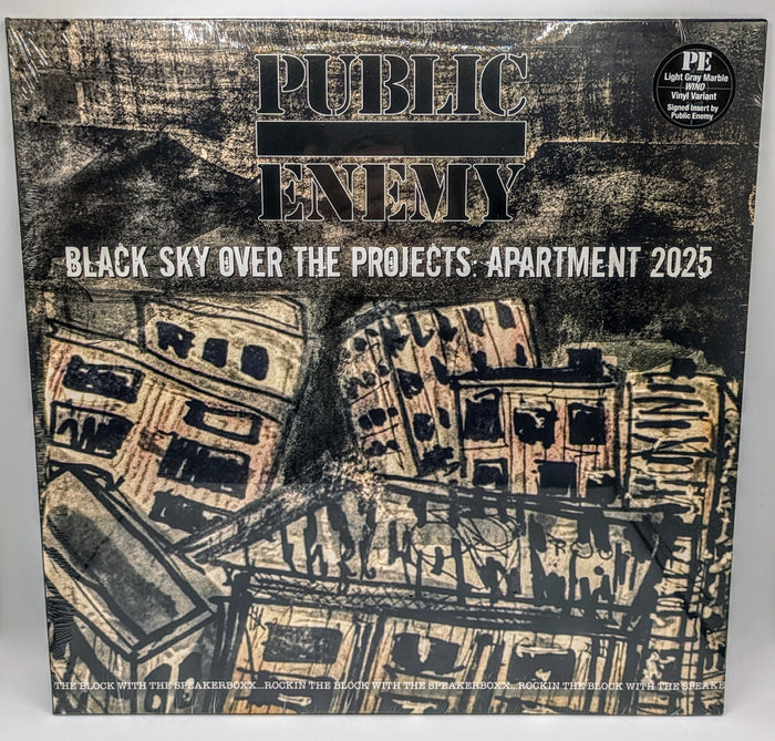 Public Enemy SIGNED Black Sky Over The Projects LP Vinyl Chuck D Flava Flav