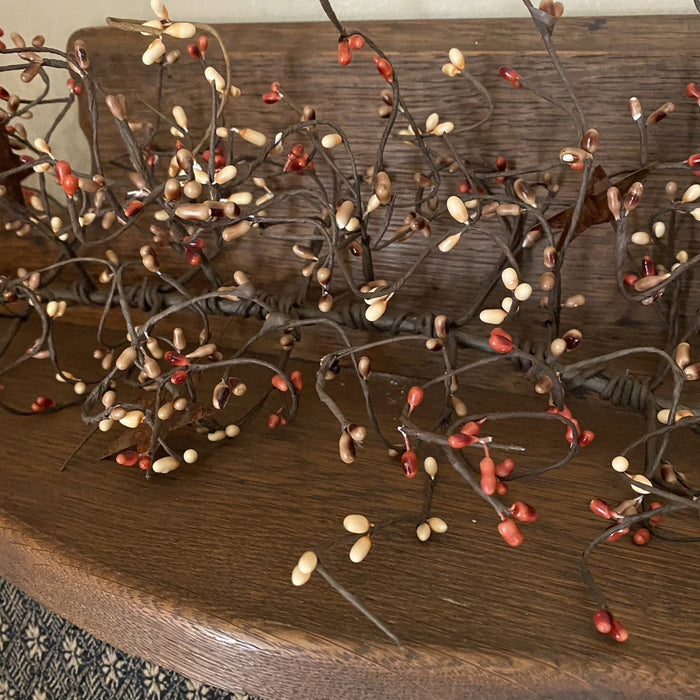 Pumpkin Spice Pip Berry and Star Garland 40" - Primitive Star Quilt Shop