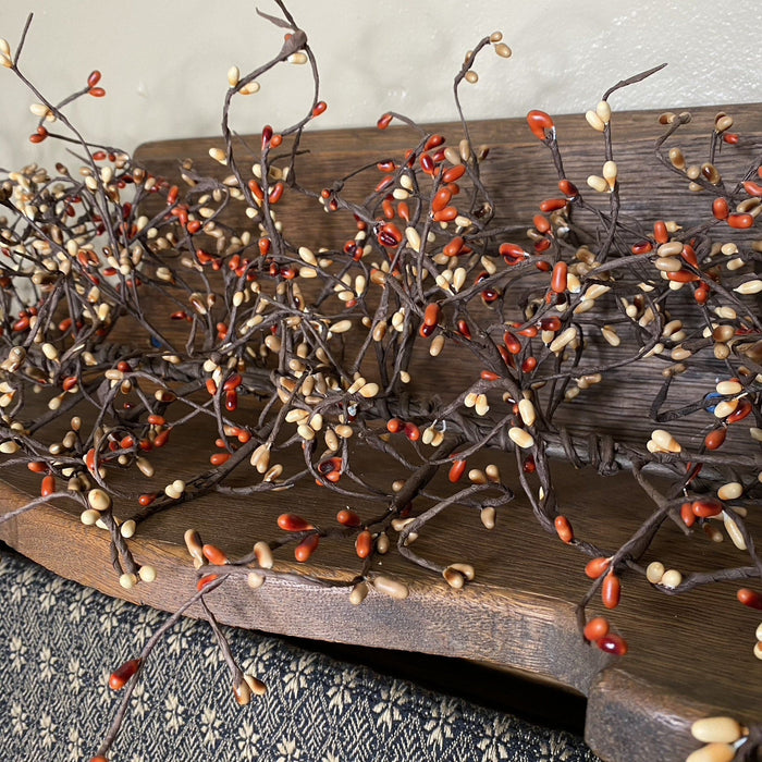 Pumpkin Spice Pip Berry Garland 4' - Primitive Star Quilt Shop