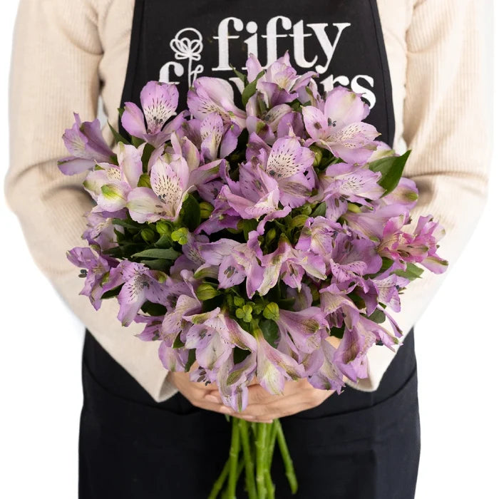 Purple Passion Alstroemeria Flowers Apron - Image