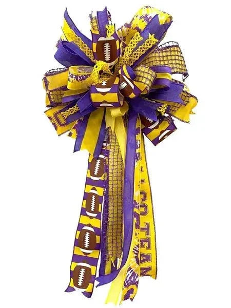 Purple/Yellow Go Team Ribbon 2.5" x 10 yd - Evergreen Home and Floral