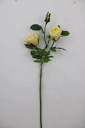Golden Bell Real Touch Rose Bud Stem Yellow 31" - Artificial Flowering Plants Silk