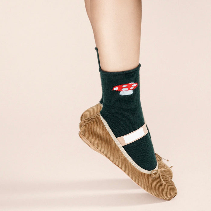 Red Cap Mushroom Cashmere Socks
