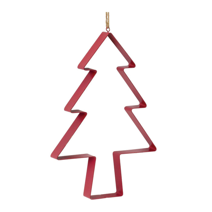 Melrose Red Metal Tree Cookie Cutter Ornament 12"H - Holiday Ornaments Merchandise