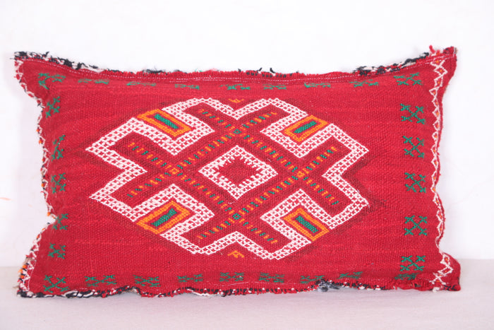 Red Moroccan Kilim Pillow 14.9 INCHES X 24 INCHES - kilim pillow