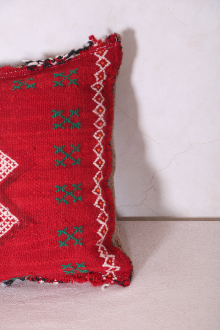 Red Moroccan Kilim Pillow 14.9 INCHES X 24 INCHES - kilim pillow