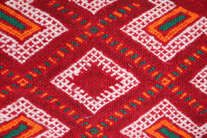 Red Moroccan Kilim Pillow 14.9 INCHES X 24 INCHES - kilim pillow