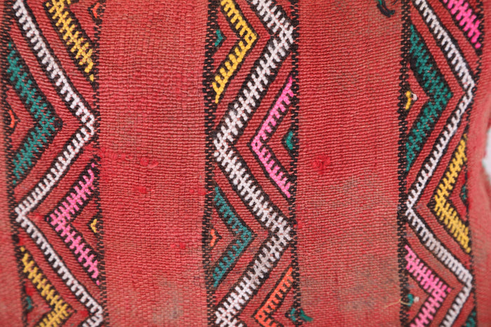 Red Moroccan pillow 14.9 INCHES X 16.5 INCHES - kilim pillow