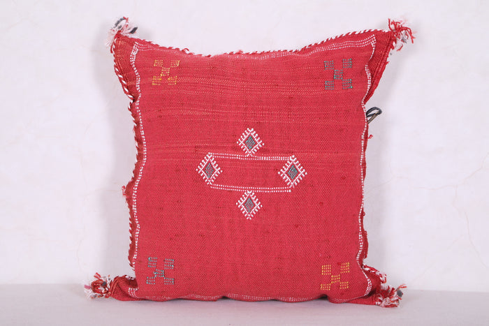 Red Moroccan pillow 16.9 INCHES X 18.1 INCHES - kilim pillow