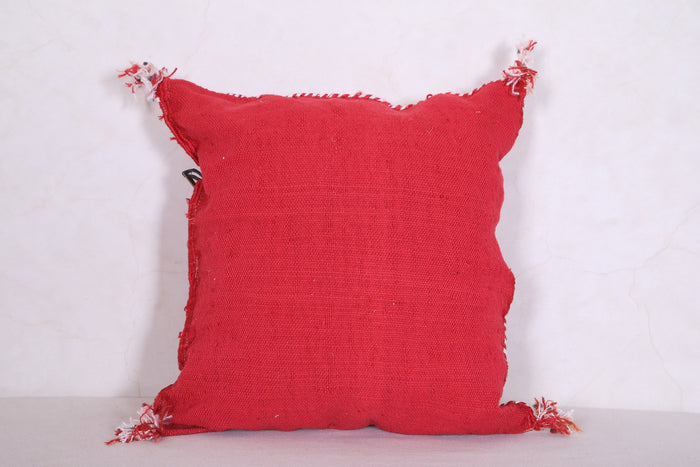 Red Moroccan pillow 16.9 INCHES X 18.1 INCHES - kilim pillow