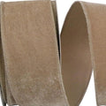 Regal Taupe Velvet Wired Edge Ribbon  2.5"W x 10yd