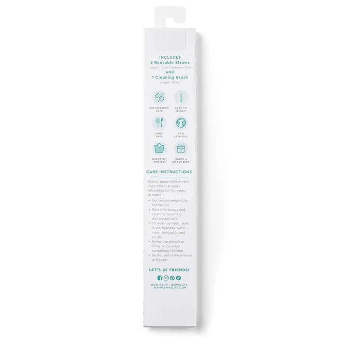 Swig Reusable Straw Set- Cloud Nine Glitter - Drinkware Merchandise