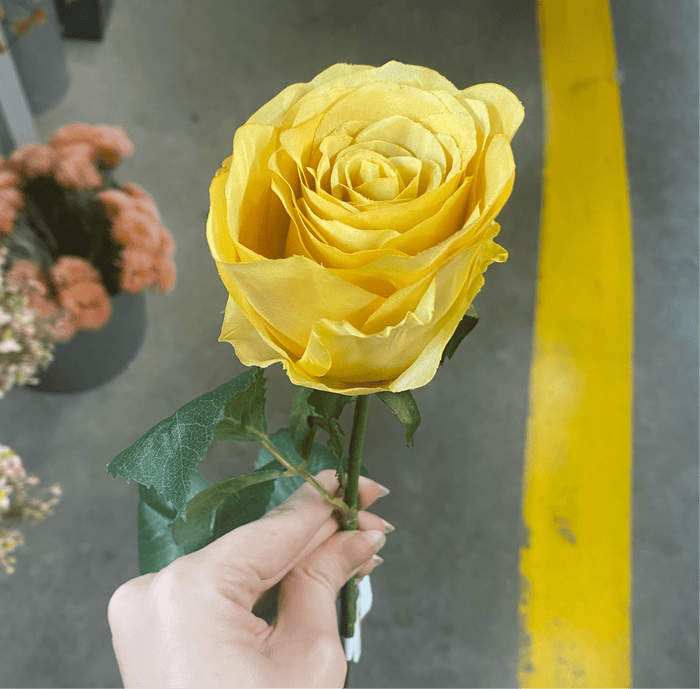 Allstate Rose Bud Spray Yellow-Gold 22" - Artificial Flowering Plants Silk