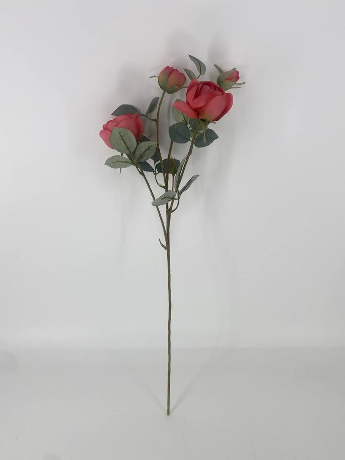 Supreme Rose Spray Red 28" - Artificial Flowering Plants Silk