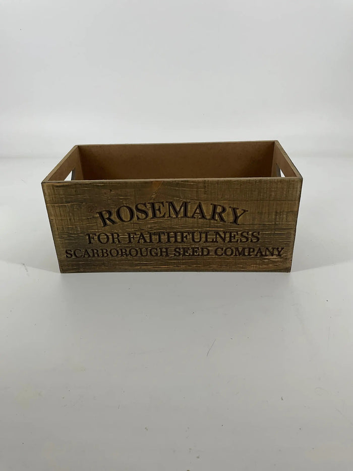 Gerson "Rosemary" Nesting Wood Engraved Planter Med 11"L - Uncategorized Merchandise