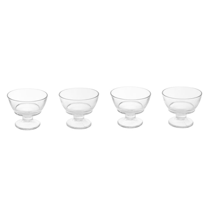 Round Glass Dessert Dishes - Set of 4 - Modern Home Interiors