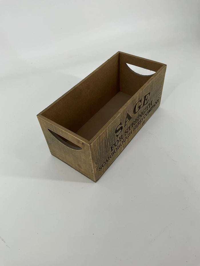 Gerson "Sage" Nesting Wood Engraved Planter Sm 10"L - Uncategorized Merchandise