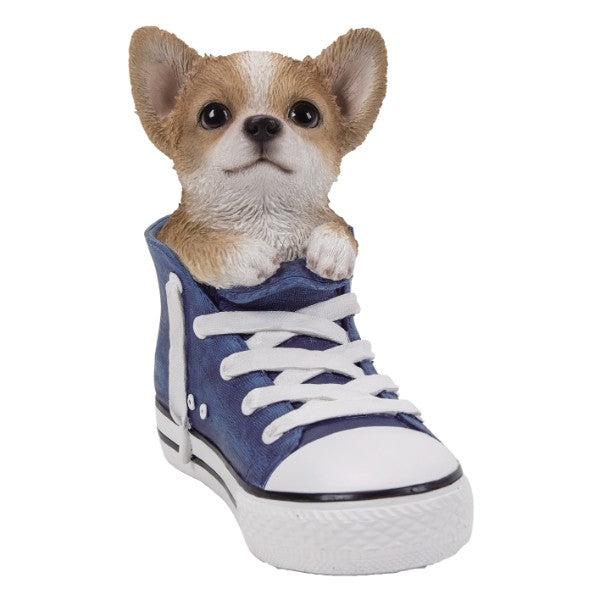 "Sale" Pacific Giftware - Shoe Pup Chihuahua Dog in Sneaker Figurine 13149
