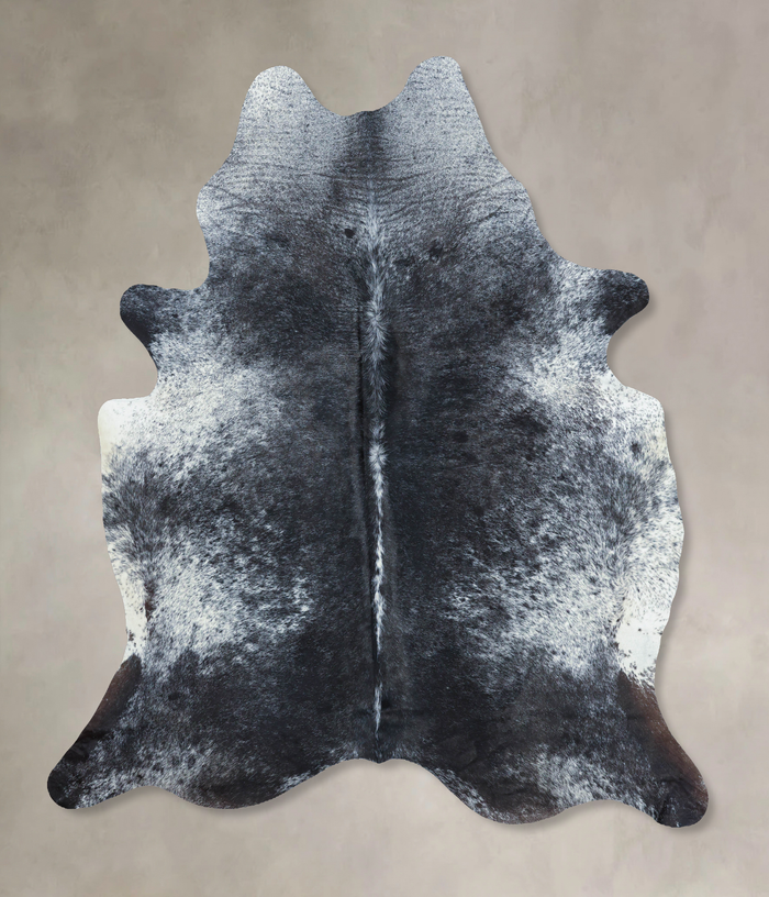 Salt and Pepper Black Cowhide Rug #B9593