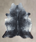Salt and Pepper Black Cowhide Rug #B9593