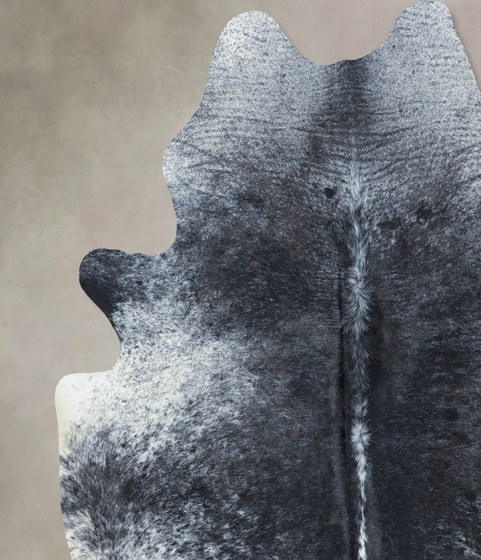 Salt and Pepper Black Cowhide Rug #B9593